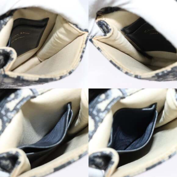 DIOR Oblique Chain Trotter Canvas Shoulder Bag Navy - Picture 12 of 12